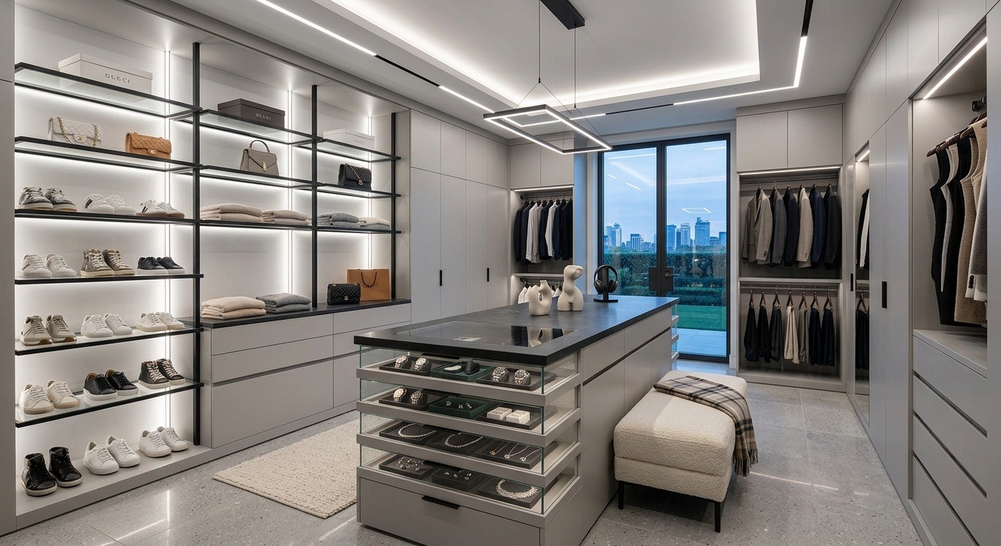 Montreal closet design featuring custom millwork and hanging storage